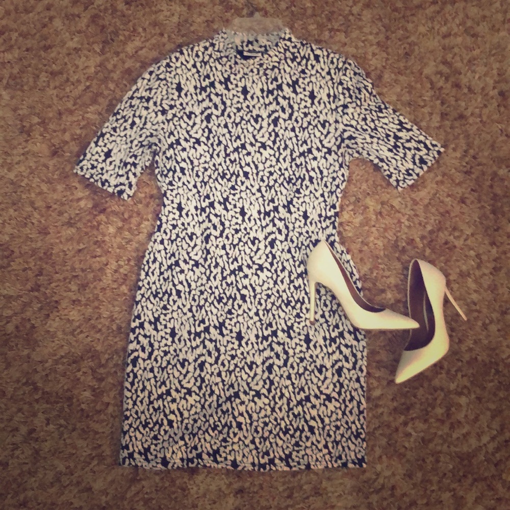 Cato Leopard Print Fitted Winter Dress